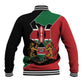 Kenya 254 Baseball Jacket Kenyan Flag Map Double Lion Shield - African Pride