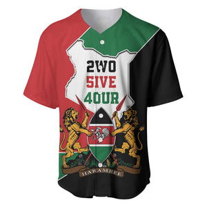 Kenya 254 Baseball Jersey Kenyan Flag Map Double Lion Shield - African Pride