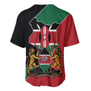 Kenya 254 Baseball Jersey Kenyan Flag Map Double Lion Shield - African Pride