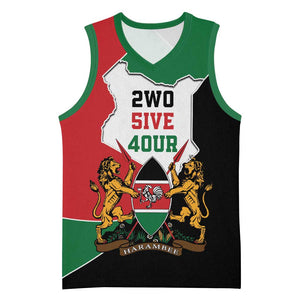 Kenya 254 Basketball Jersey Kenyan Flag Map Double Lion Shield LT9