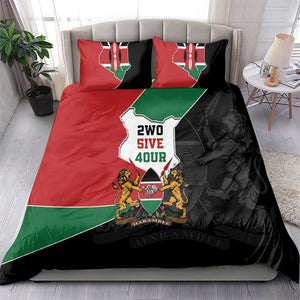 Kenya 254 Bedding Set Kenyan Flag Map Double Lion Shield - African Pride