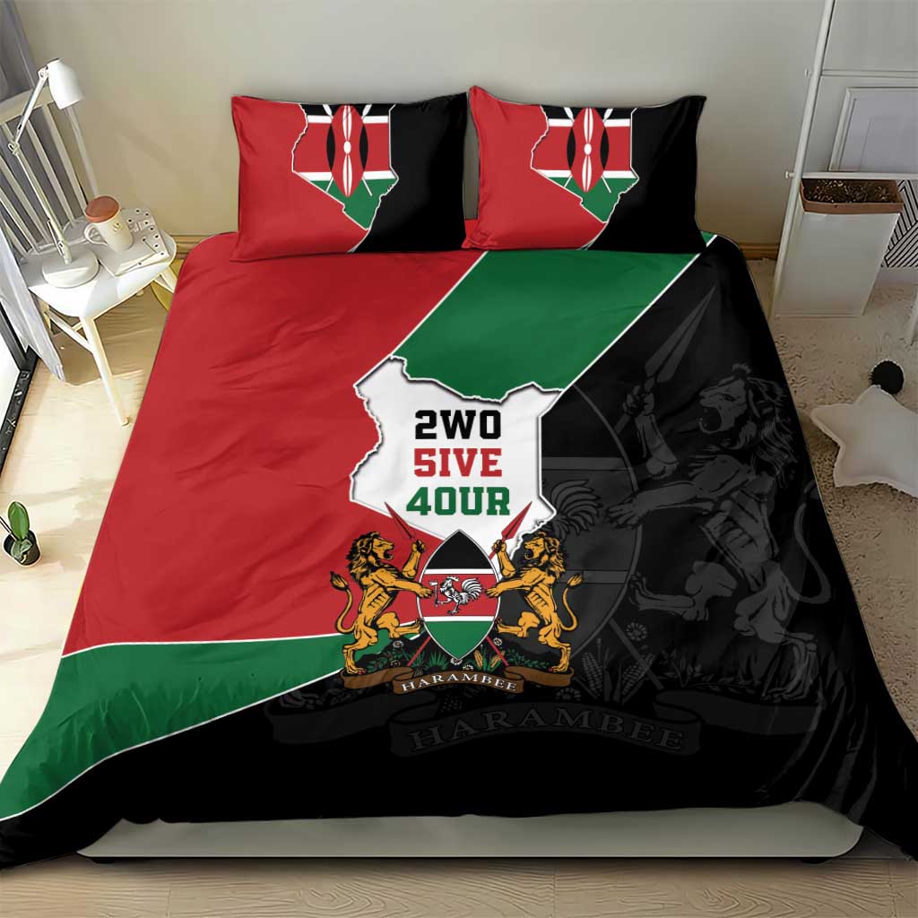 Kenya 254 Bedding Set Kenyan Flag Map Double Lion Shield - African Pride