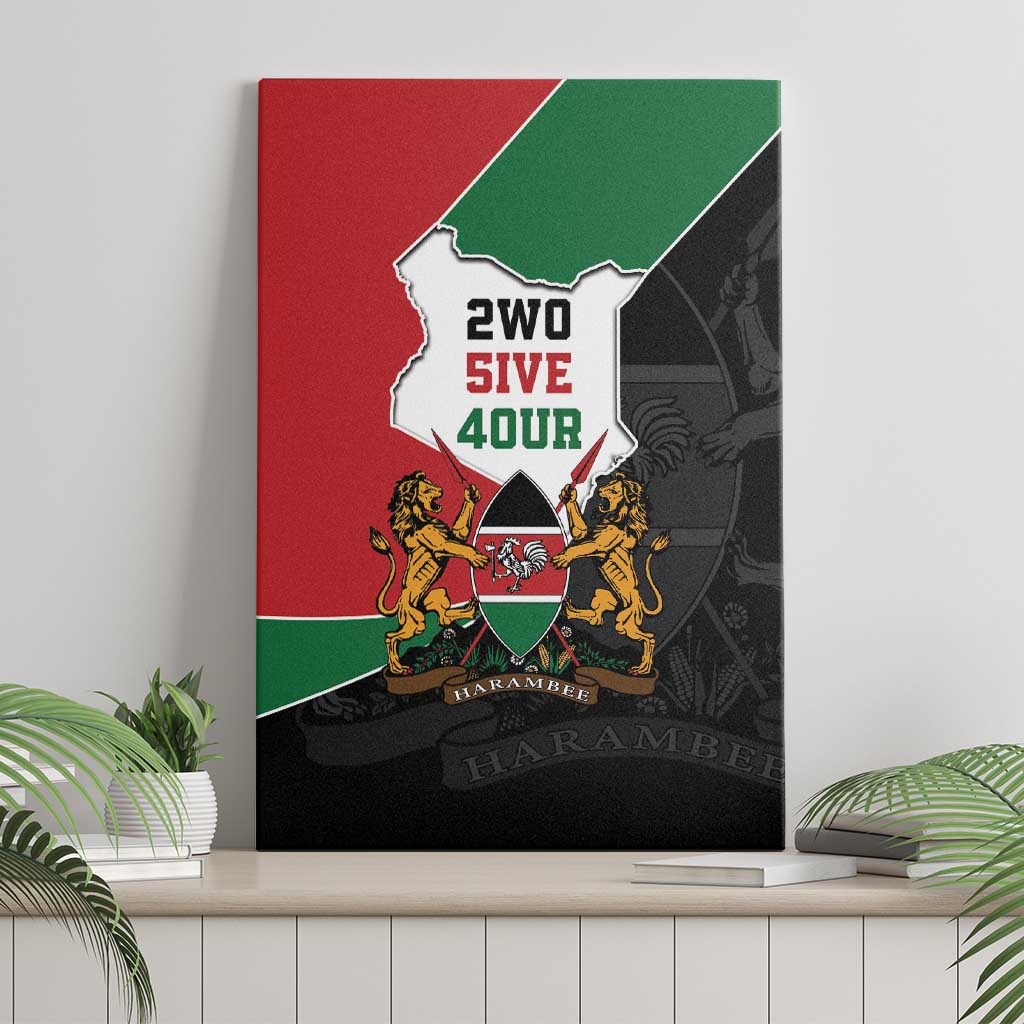 Kenya 254 Canvas Wall Art Kenyan Flag Map Double Lion Shield - African Pride