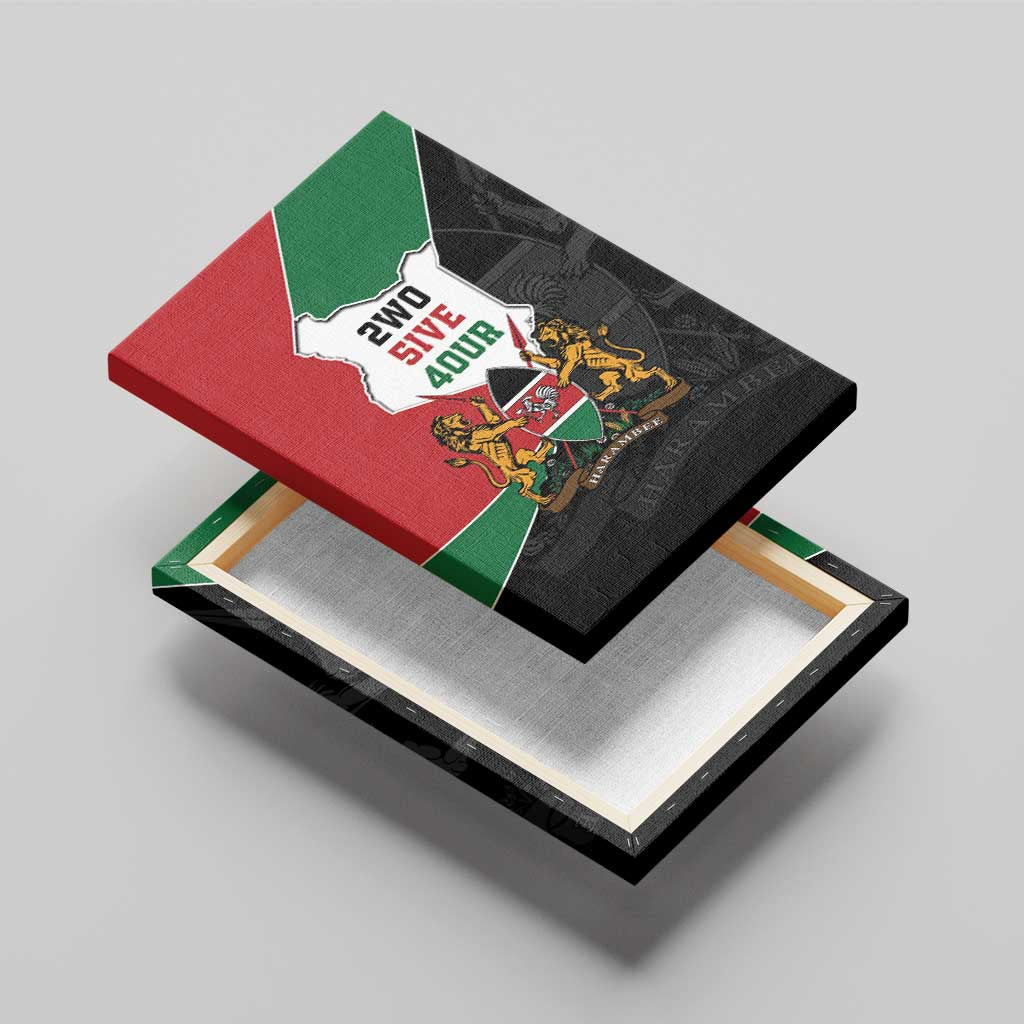 Kenya 254 Canvas Wall Art Kenyan Flag Map Double Lion Shield - African Pride