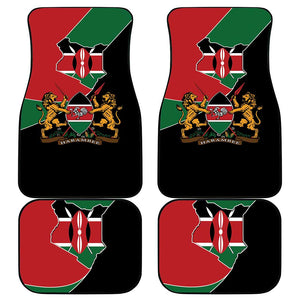 Kenya 254 Car Mats Kenyan Flag Map Double Lion Shield - African Pride