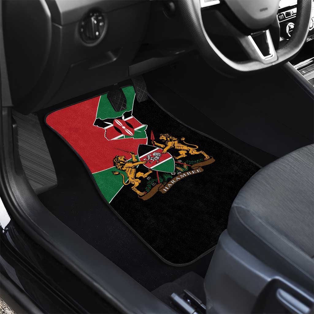Kenya 254 Car Mats Kenyan Flag Map Double Lion Shield - African Pride