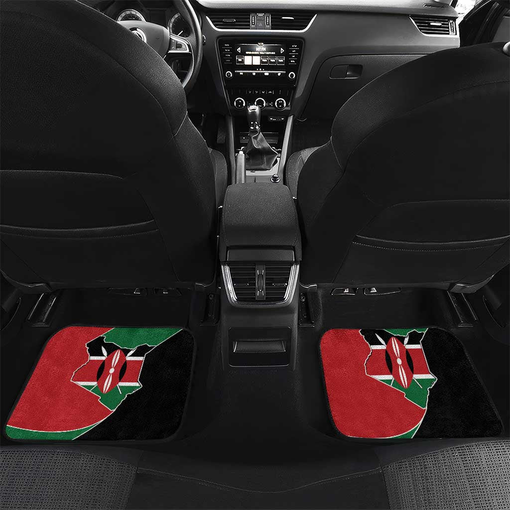 Kenya 254 Car Mats Kenyan Flag Map Double Lion Shield - African Pride