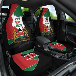 Kenya 254 Car Seat Cover Kenyan Flag Map Double Lion Shield - African Pride