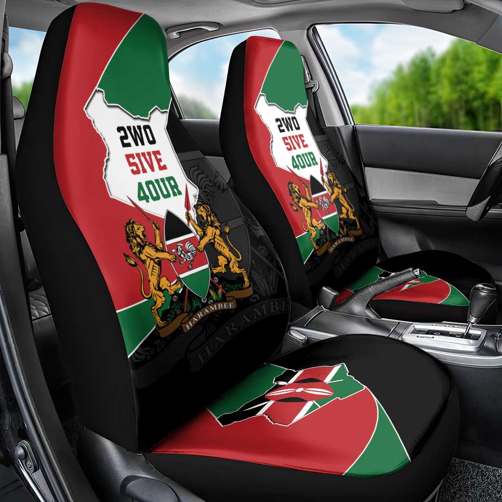 Kenya 254 Car Seat Cover Kenyan Flag Map Double Lion Shield - African Pride