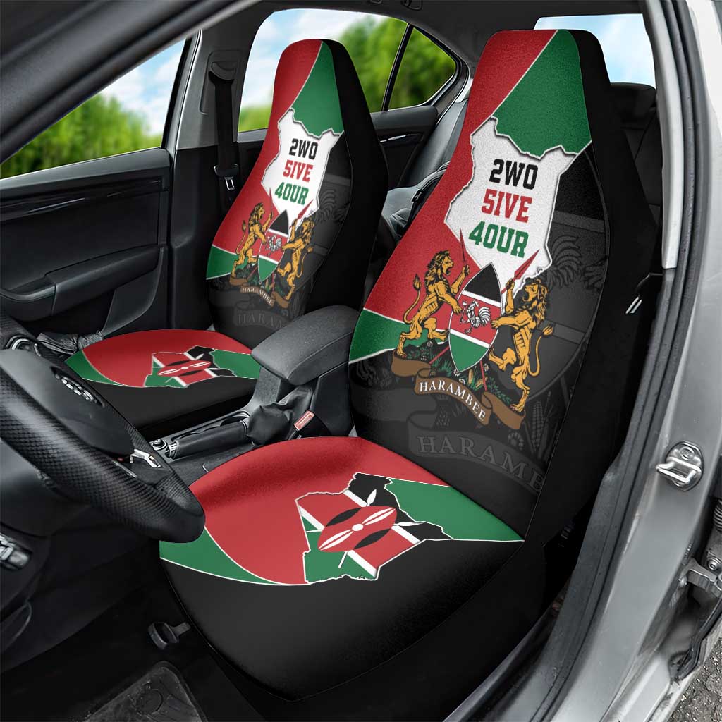 Kenya 254 Car Seat Cover Kenyan Flag Map Double Lion Shield - African Pride
