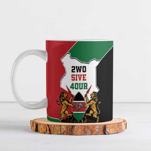 Kenya 254 Ceramic Mug Kenyan Flag Map Double Lion Shield