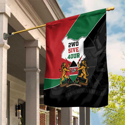 Kenya 254 Garden Flag Kenyan Flag Map Double Lion Shield - African Pride