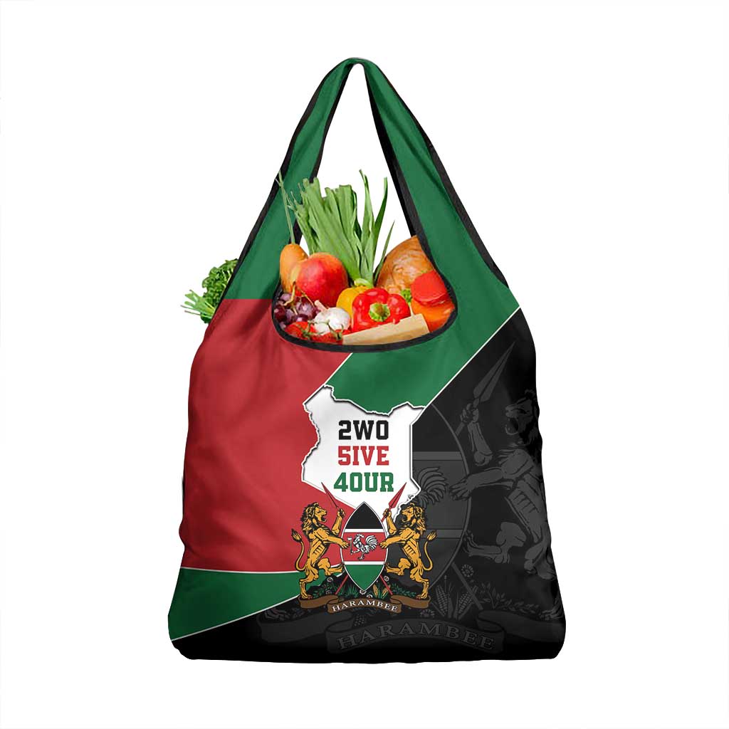Kenya 254 Grocery Bag Kenyan Flag Map Double Lion Shield - African Pride