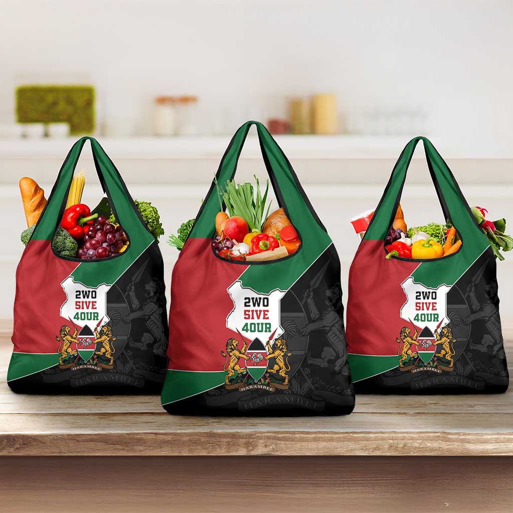 Kenya 254 Grocery Bag Kenyan Flag Map Double Lion Shield - African Pride