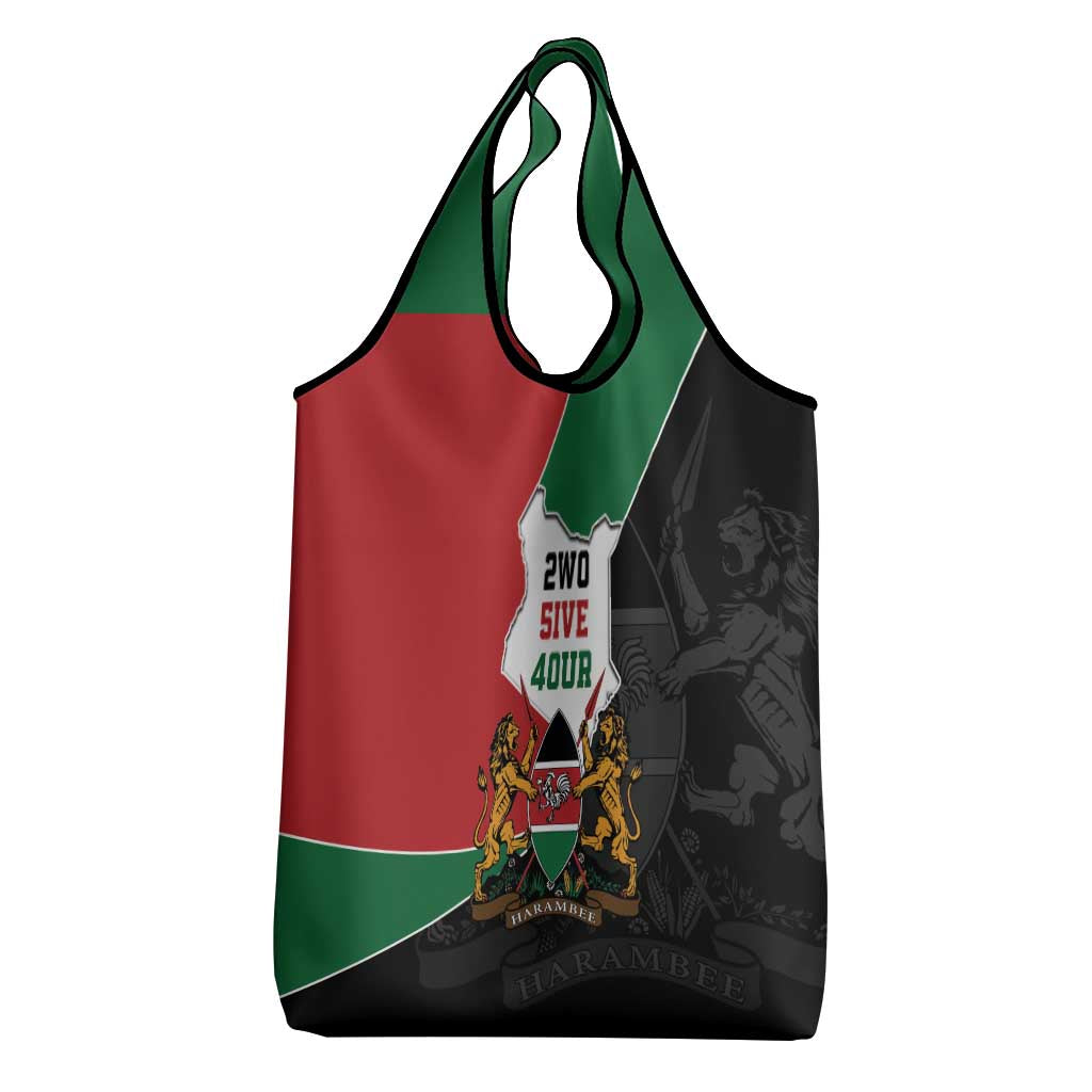 Kenya 254 Grocery Bag Kenyan Flag Map Double Lion Shield - African Pride