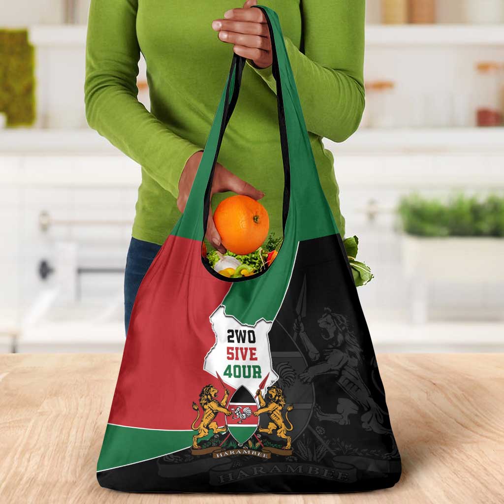 Kenya 254 Grocery Bag Kenyan Flag Map Double Lion Shield - African Pride