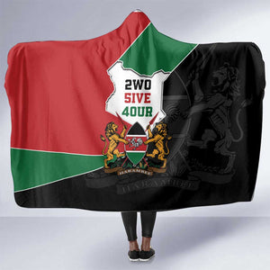 Kenya 254 Hooded Blanket Kenyan Flag Map Double Lion Shield - African Pride