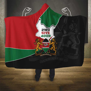 Kenya 254 Hooded Blanket Kenyan Flag Map Double Lion Shield - African Pride