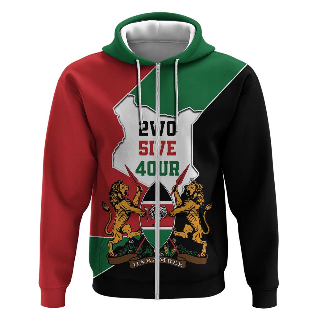 Kenya 254 Hoodie Kenyan Flag Map Double Lion Shield - African Pride