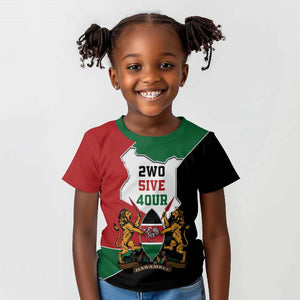 Kenya 254 Kid T shirt Kenyan Flag Map Double Lion Shield - African Pride