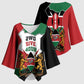 Kenya 254 Kimono Sleeve Blouse Kenyan Flag Map Double Lion Shield