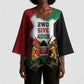 Kenya 254 Kimono Sleeve Blouse Kenyan Flag Map Double Lion Shield