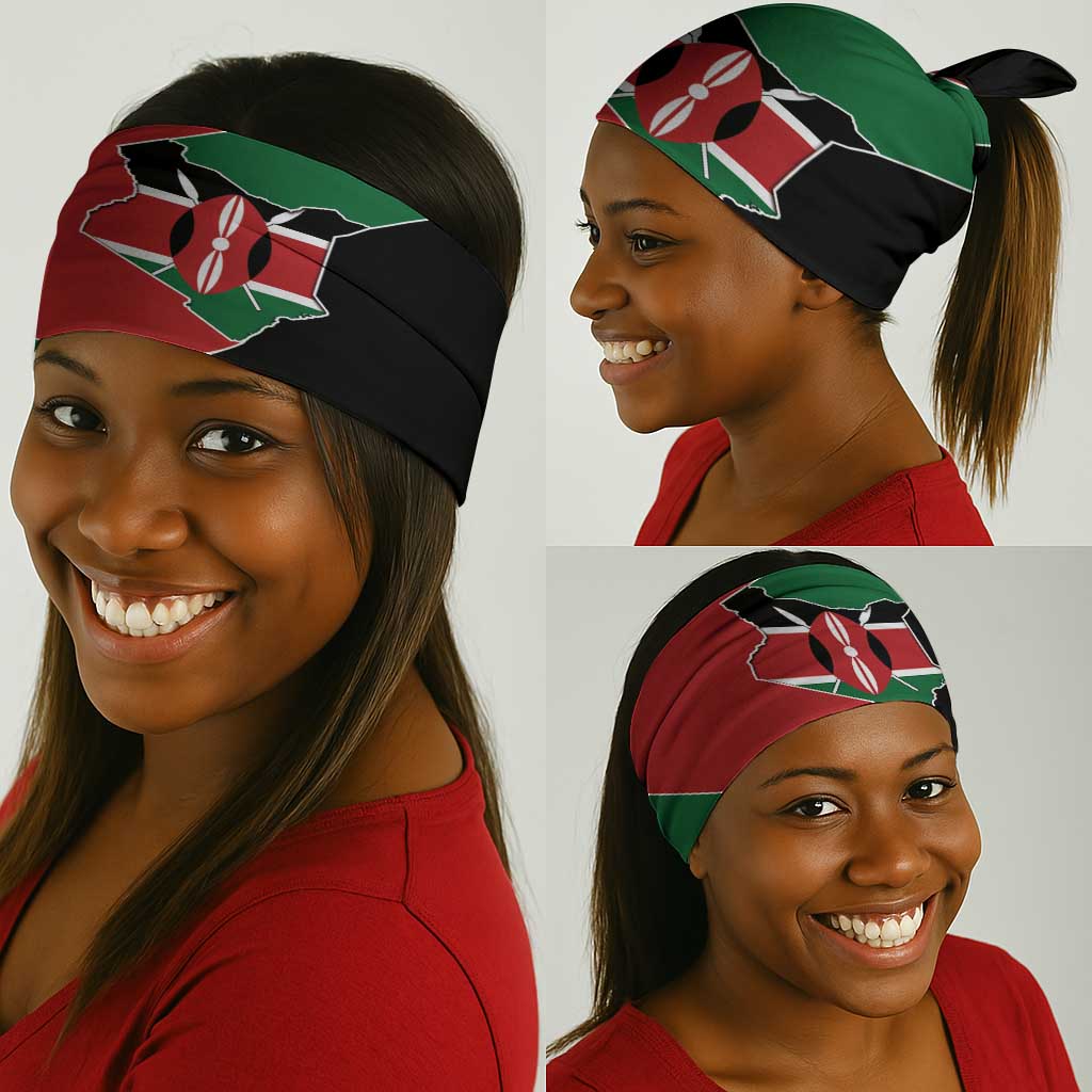Kenya 254 Neck Gaiter Kenyan Flag Map Double Lion Shield - African Pride