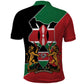 Kenya 254 Polo Shirt Kenyan Flag Map Double Lion Shield - African Pride