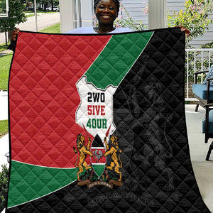 Kenya 254 Quilt Kenyan Flag Map Double Lion Shield - African Pride