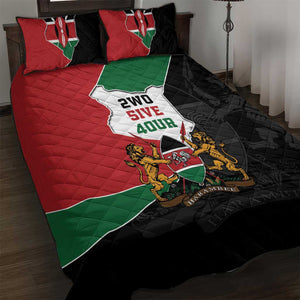 Kenya 254 Quilt Bed Set Kenyan Flag Map Double Lion Shield - African Pride