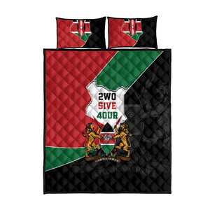 Kenya 254 Quilt Bed Set Kenyan Flag Map Double Lion Shield - African Pride
