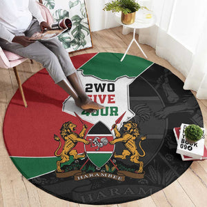 Kenya 254 Round Carpet Kenyan Flag Map Double Lion Shield - African Pride