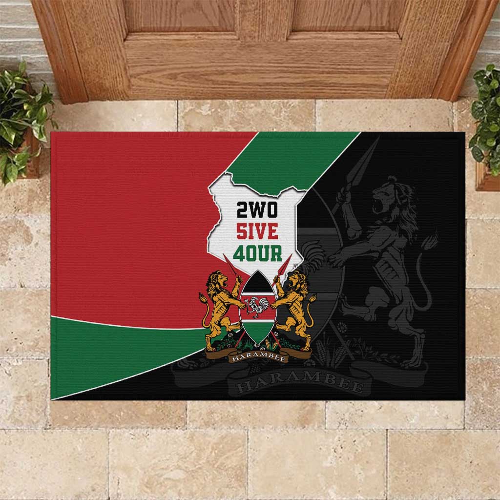 Kenya 254 Rubber Doormat Kenyan Flag Map Double Lion Shield - African Pride