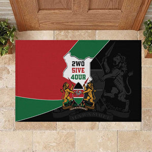 Kenya 254 Rubber Doormat Kenyan Flag Map Double Lion Shield - African Pride