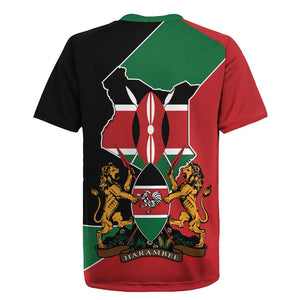 Kenya 254 Rugby Jersey Kenyan Flag Map Double Lion Shield - African Pride