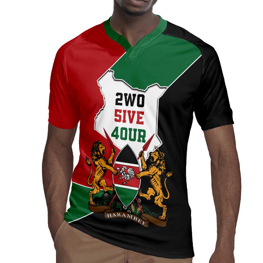 Kenya 254 Rugby Jersey Kenyan Flag Map Double Lion Shield - African Pride