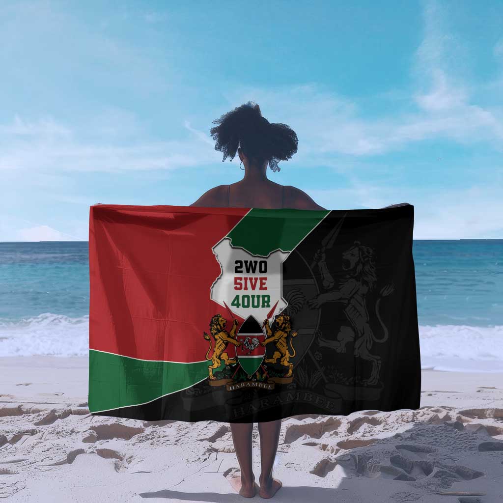 Kenya 254 Sarong Kenyan Flag Map Double Lion Shield - African Pride