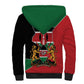 Kenya 254 Sherpa Hoodie Kenyan Flag Map Double Lion Shield - African Pride