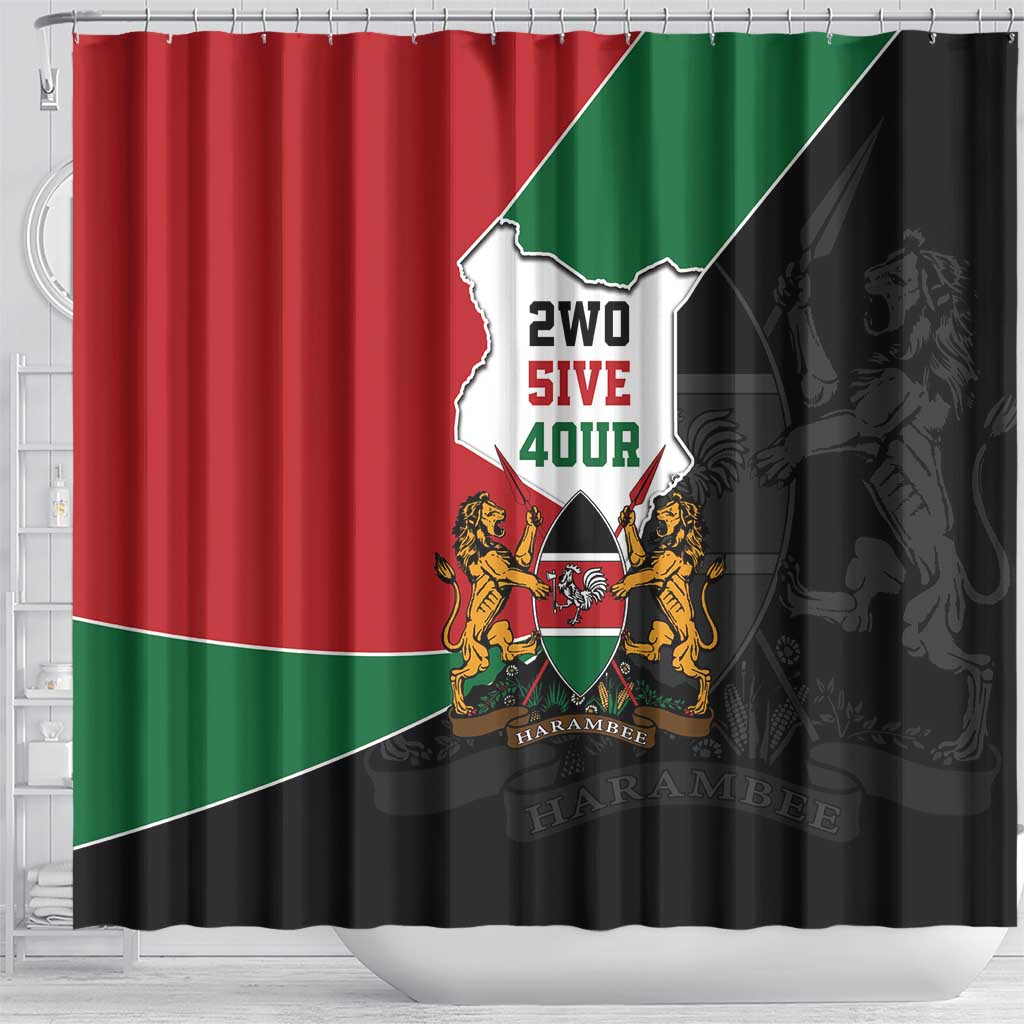 Kenya 254 Shower Curtain Kenyan Flag Map Double Lion Shield - African Pride
