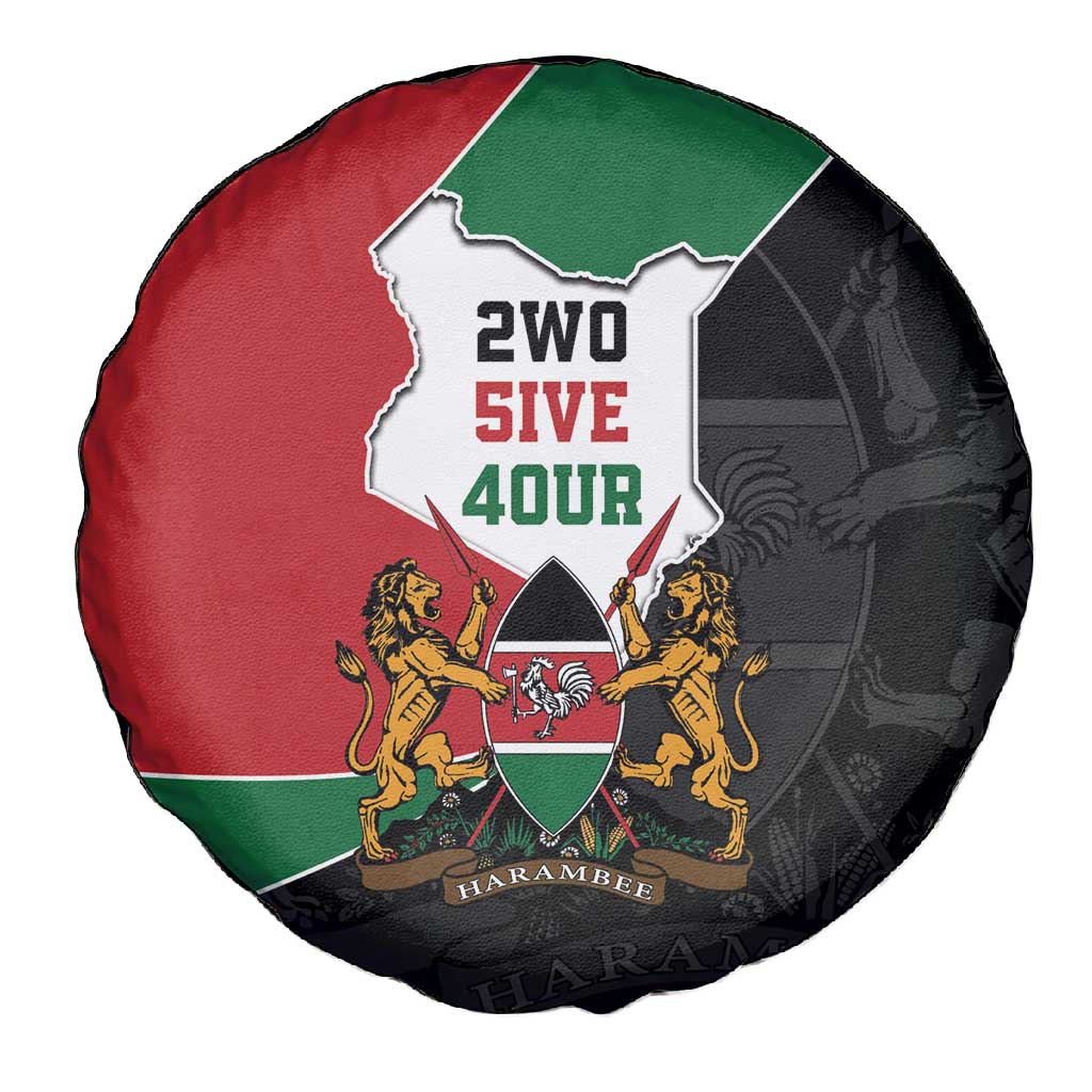 Kenya 254 Spare Tire Cover Kenyan Flag Map Double Lion Shield - African Pride