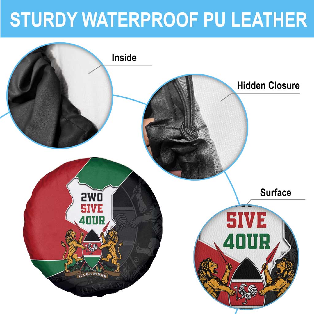 Kenya 254 Spare Tire Cover Kenyan Flag Map Double Lion Shield - African Pride