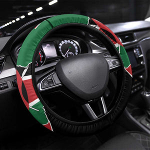 Kenya 254 Steering Wheel Cover Kenyan Flag Map Double Lion Shield - African Pride