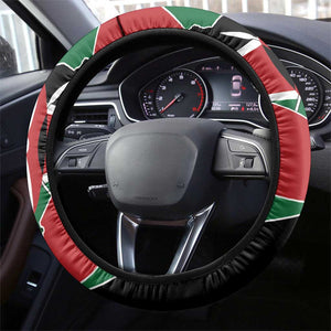 Kenya 254 Steering Wheel Cover Kenyan Flag Map Double Lion Shield - African Pride