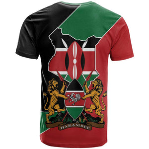 Kenya 254 T shirt Kenyan Flag Map Double Lion Shield - African Pride