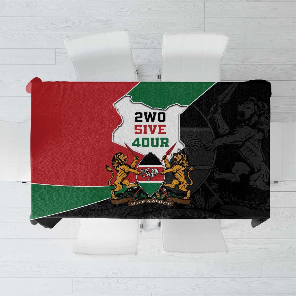 Kenya 254 Tablecloth Kenyan Flag Map Double Lion Shield - African Pride