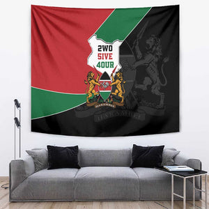 Kenya 254 Tapestry Kenyan Flag Map Double Lion Shield - African Pride