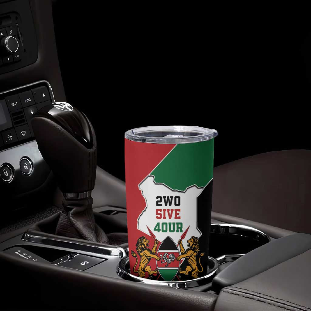 Kenya 254 Tumbler Cup Kenyan Flag Map Double Lion Shield - African Pride