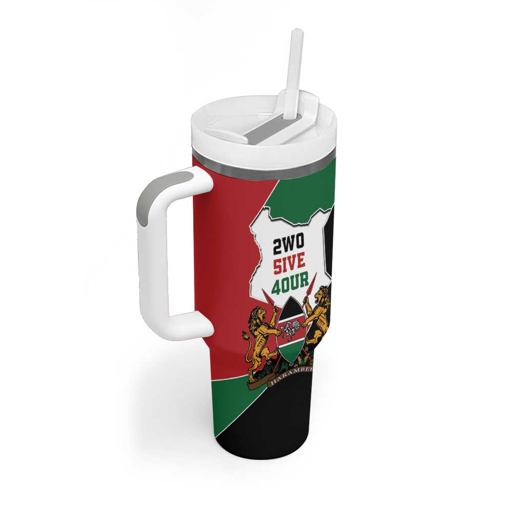 Kenya 254 Tumbler With Handle Kenyan Flag Map Double Lion Shield - African Pride