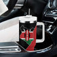 Kenya 254 Tumbler With Handle Kenyan Flag Map Double Lion Shield - African Pride
