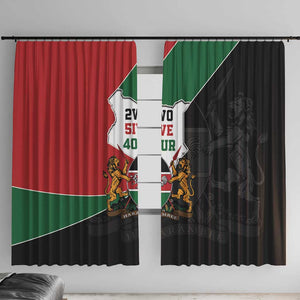 Kenya 254 Window Curtain Kenyan Flag Map Double Lion Shield - African Pride